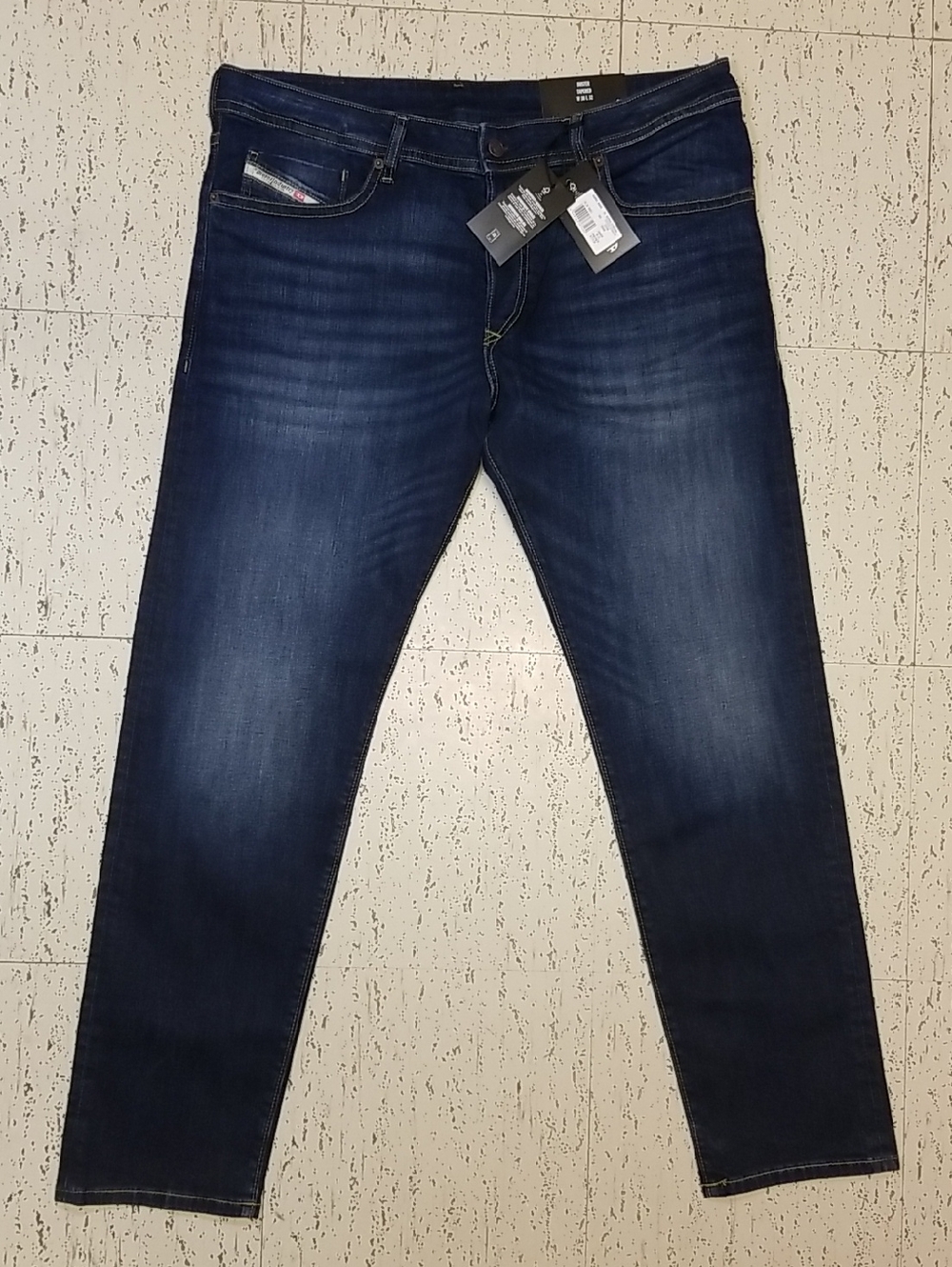 Diesel Buster Navy Blue Wash Tapered Fit Denim Jean's Bnwt